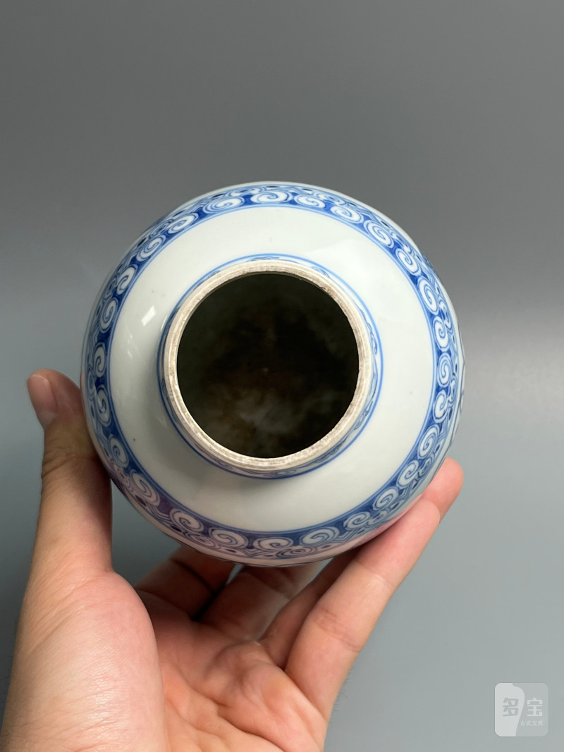 清雍正  青花淡描缠枝花卉纹灯笼尊 - 图12